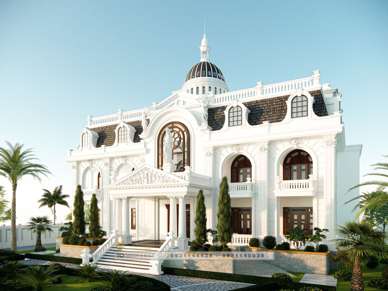 thiết kế biệt thự 2 tầng 468m2.5