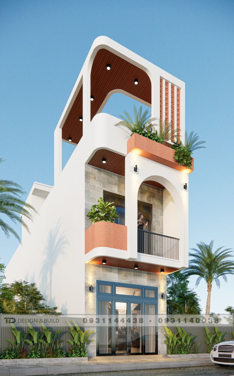 Giá thiết kế nhà phố 96m2 1 trệt 1 lầu