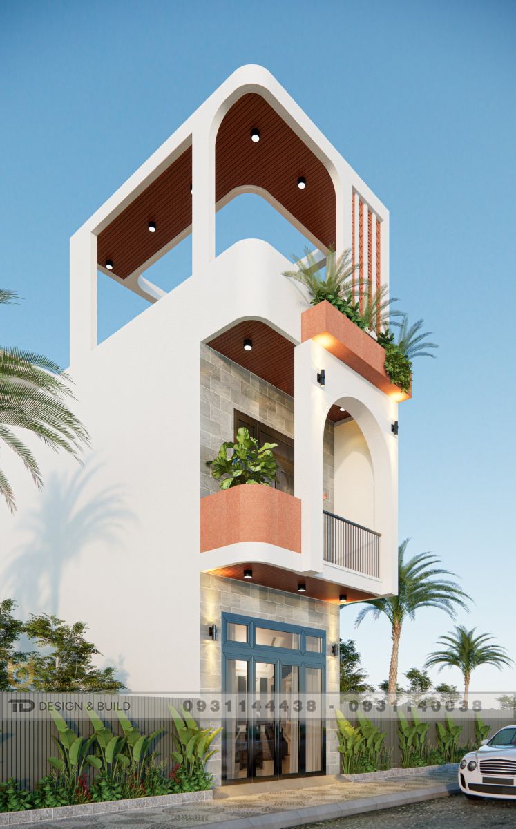 Giá thiết kế nhà phố 96m2 1 trệt 1 lầu