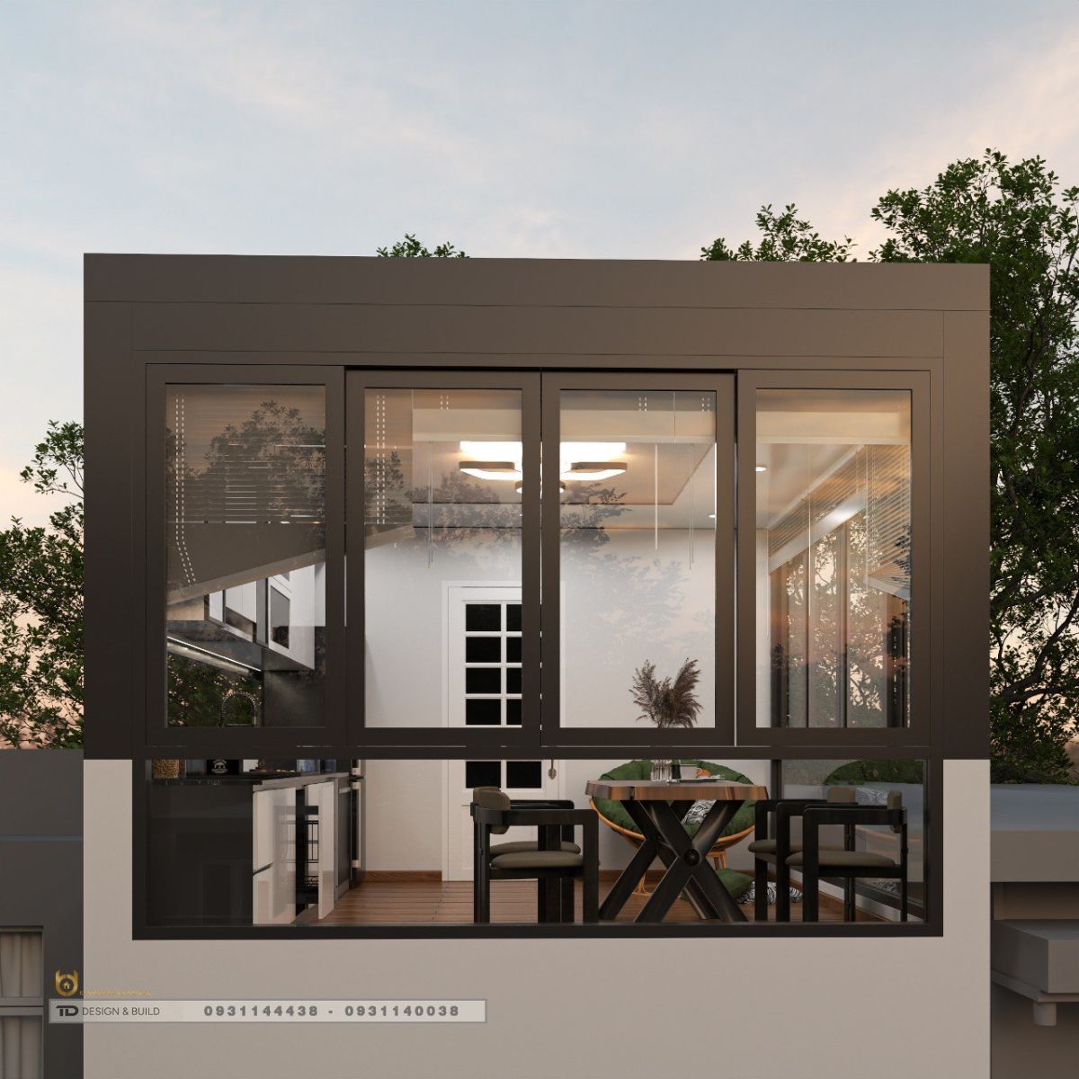 Dịch vụ thi công thiết kế sân thượng đẹp cho nhà ống.10