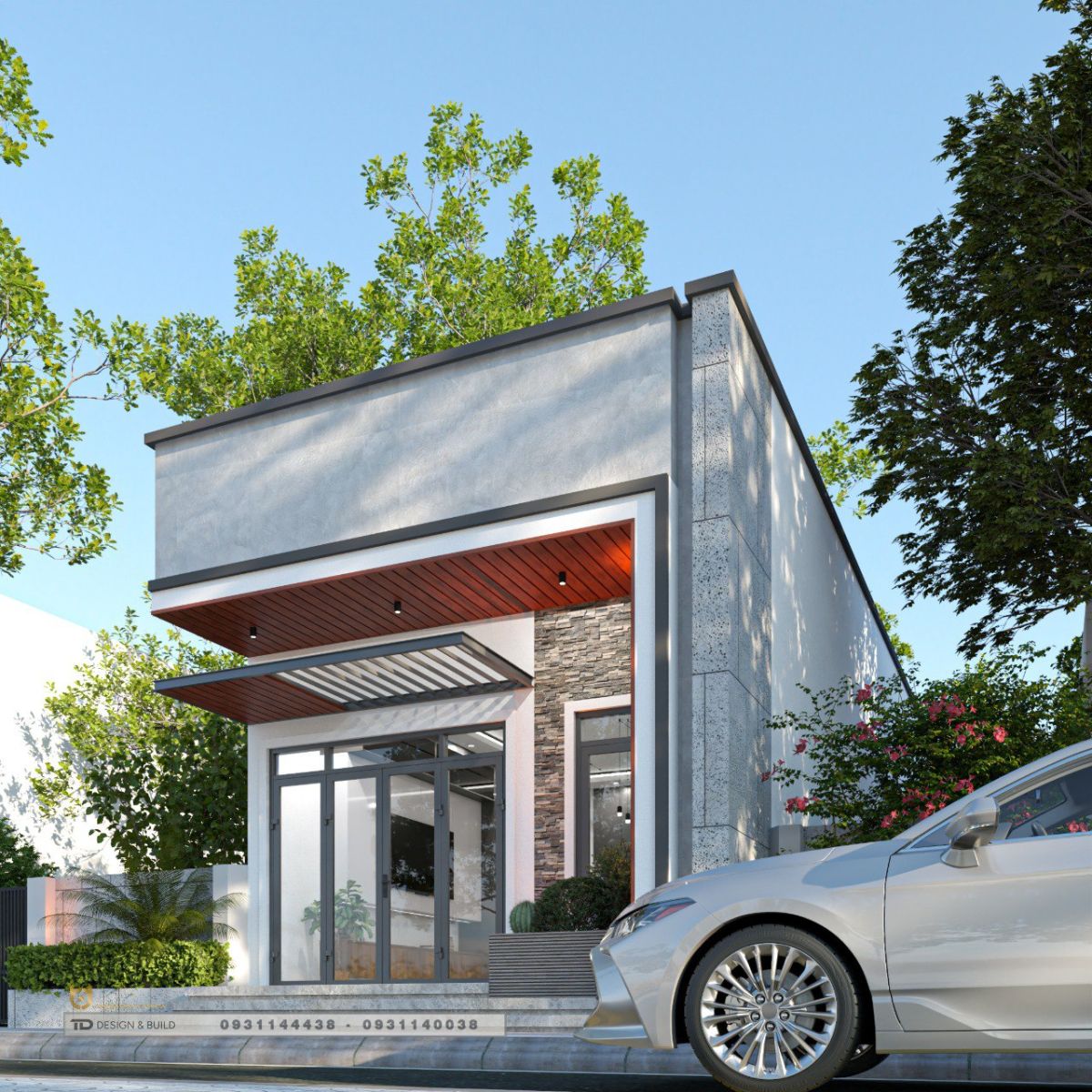 Ngoại thất nhà cấp 4 mái bằng - 4