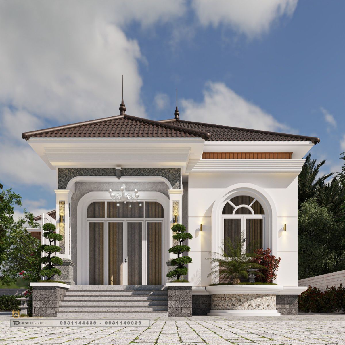 Mẫu thiết kế nhà cấp 4 mái thái 200m2