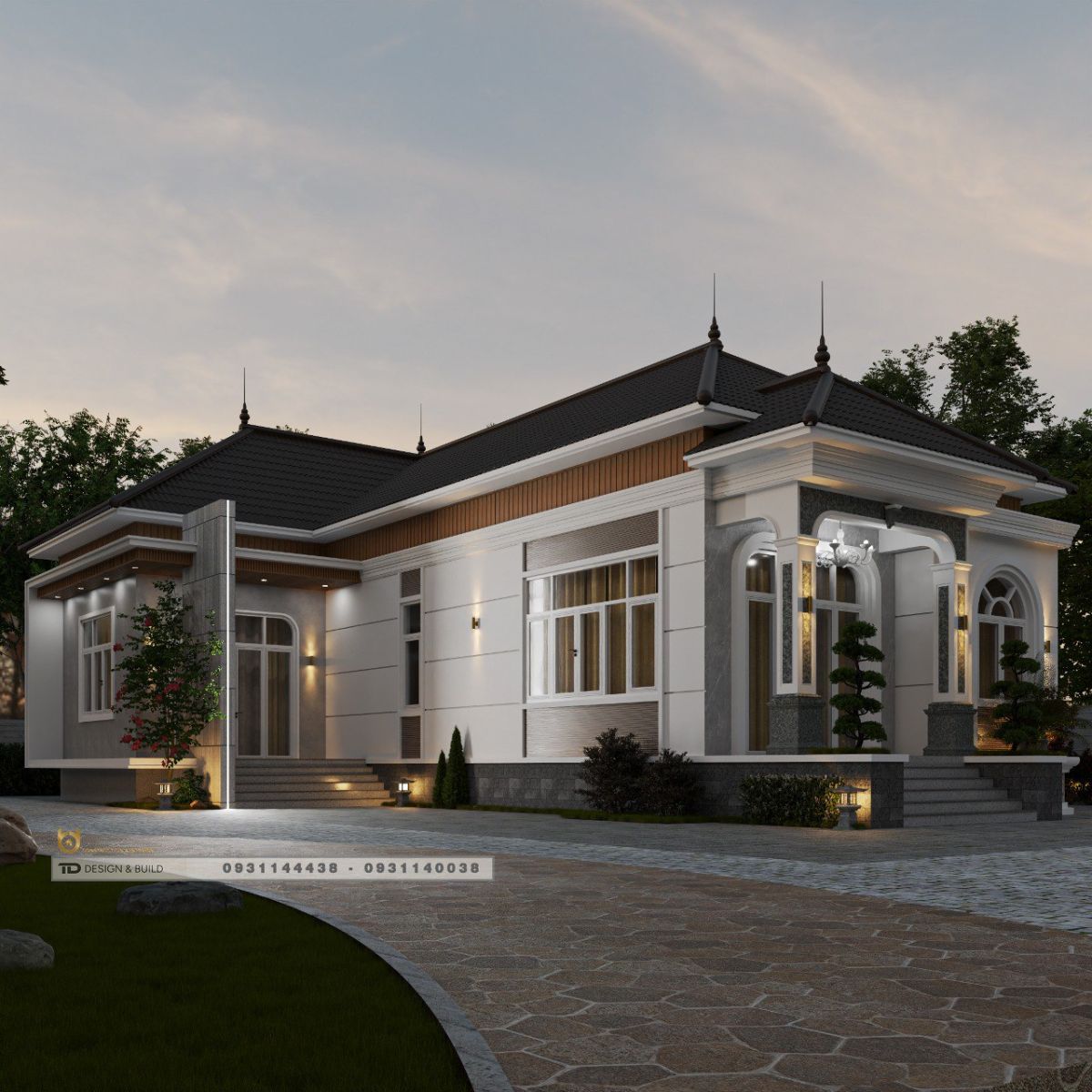 Mẫu thiết kế nhà cấp 4 mái thái 200m2