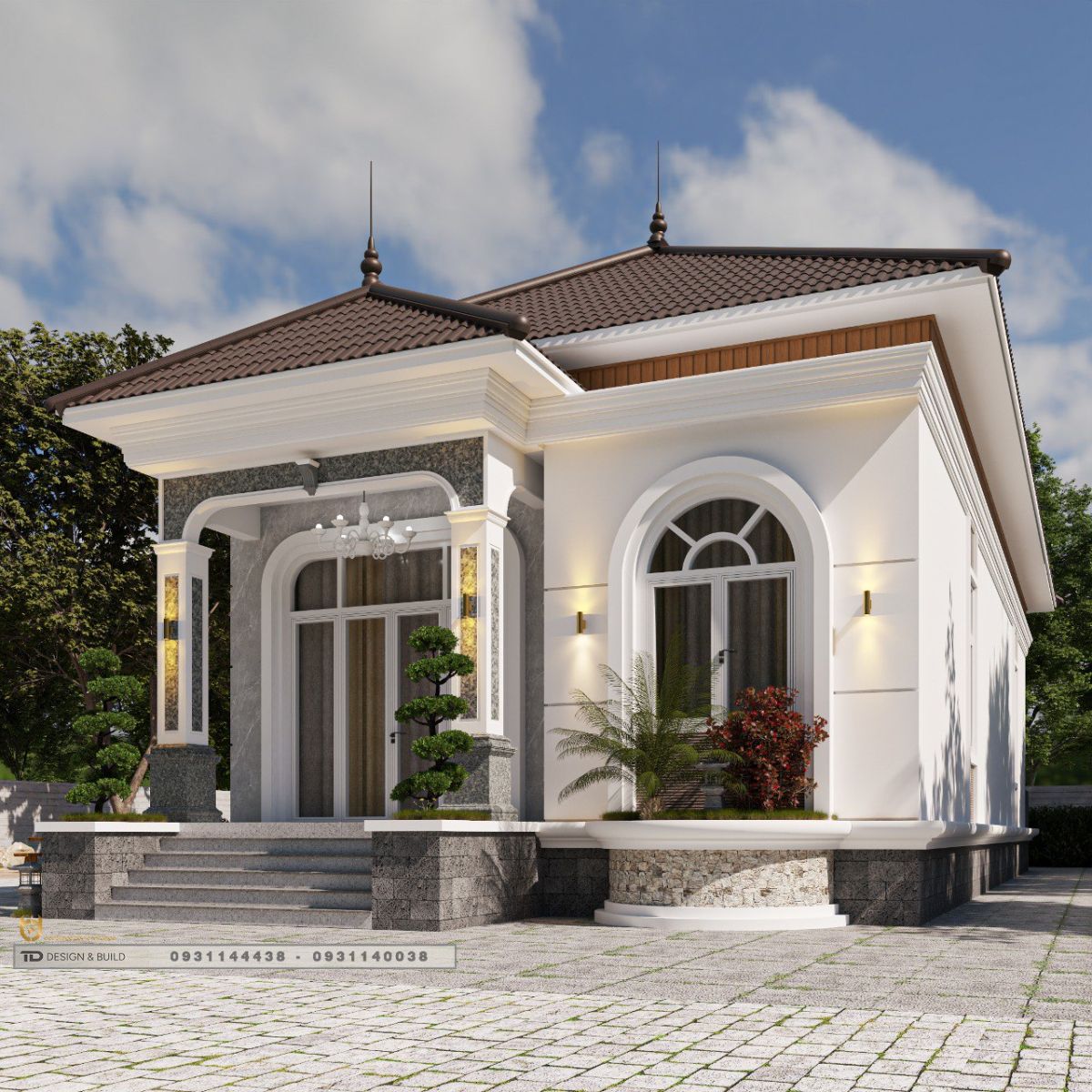 Mẫu thiết kế nhà cấp 4 mái thái 200m2