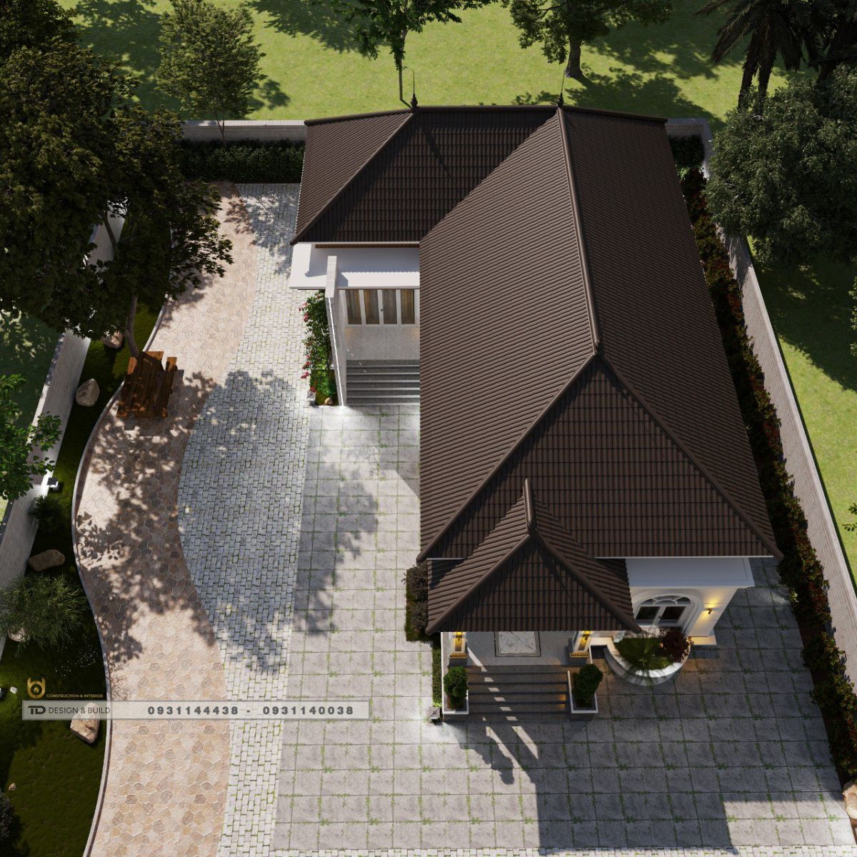 Mẫu thiết kế nhà cấp 4 mái thái 200m2