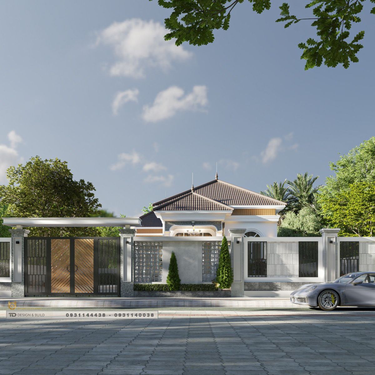Mẫu thiết kế nhà cấp 4 mái thái 200m2