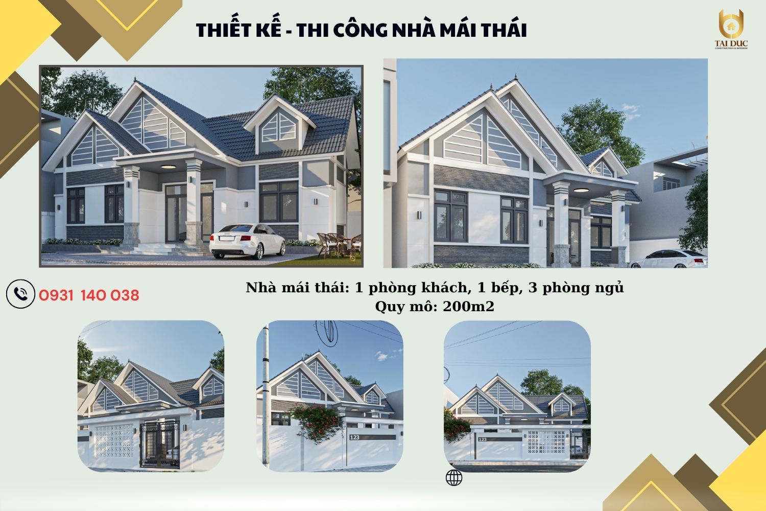 Tài Đức - Đơn vị thi công Nhà cấp 4 mái Thái Đồng Nai Trọn gói