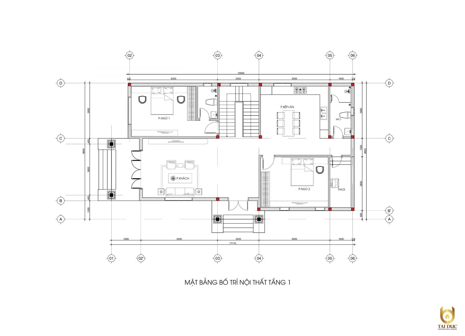 Mặt bằng thiết kế Biệt Thự 2 Tầng Hà Nội 163m2