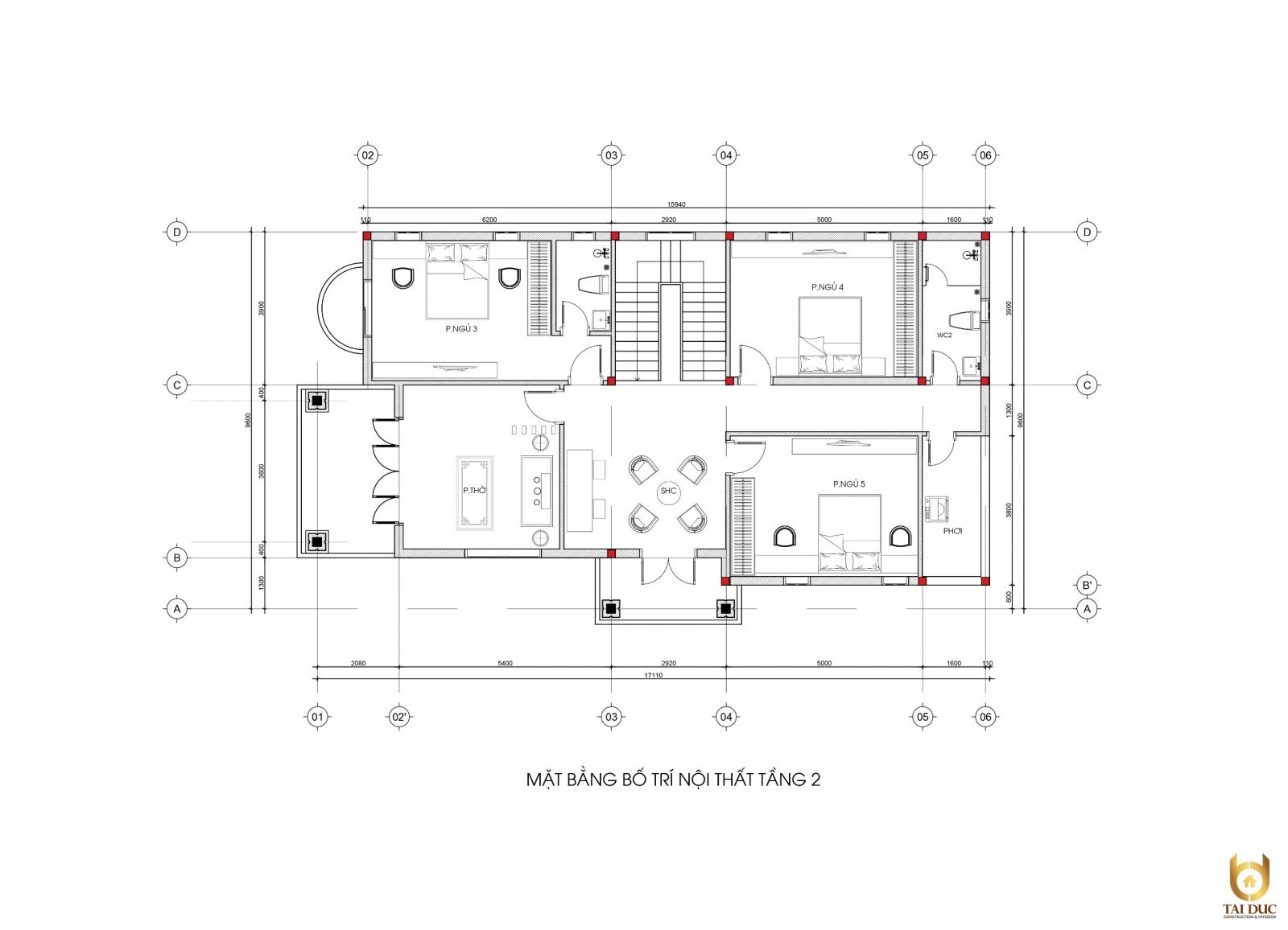 Mặt bằng thiết kế Biệt Thự 2 Tầng Hà Nội 163m2